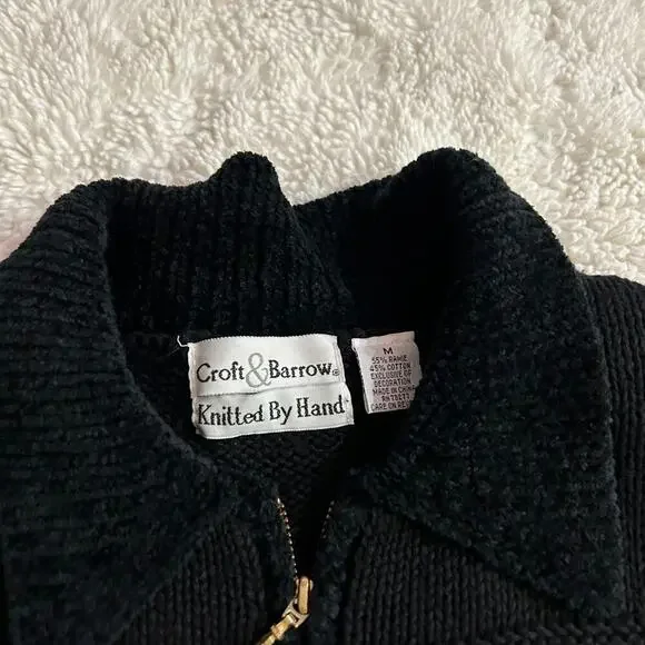 Vtg Croft Barrow Hand Knitted Sz M Christmas Holiday Embroidered Sweater Cotton - Picture 5 of 5